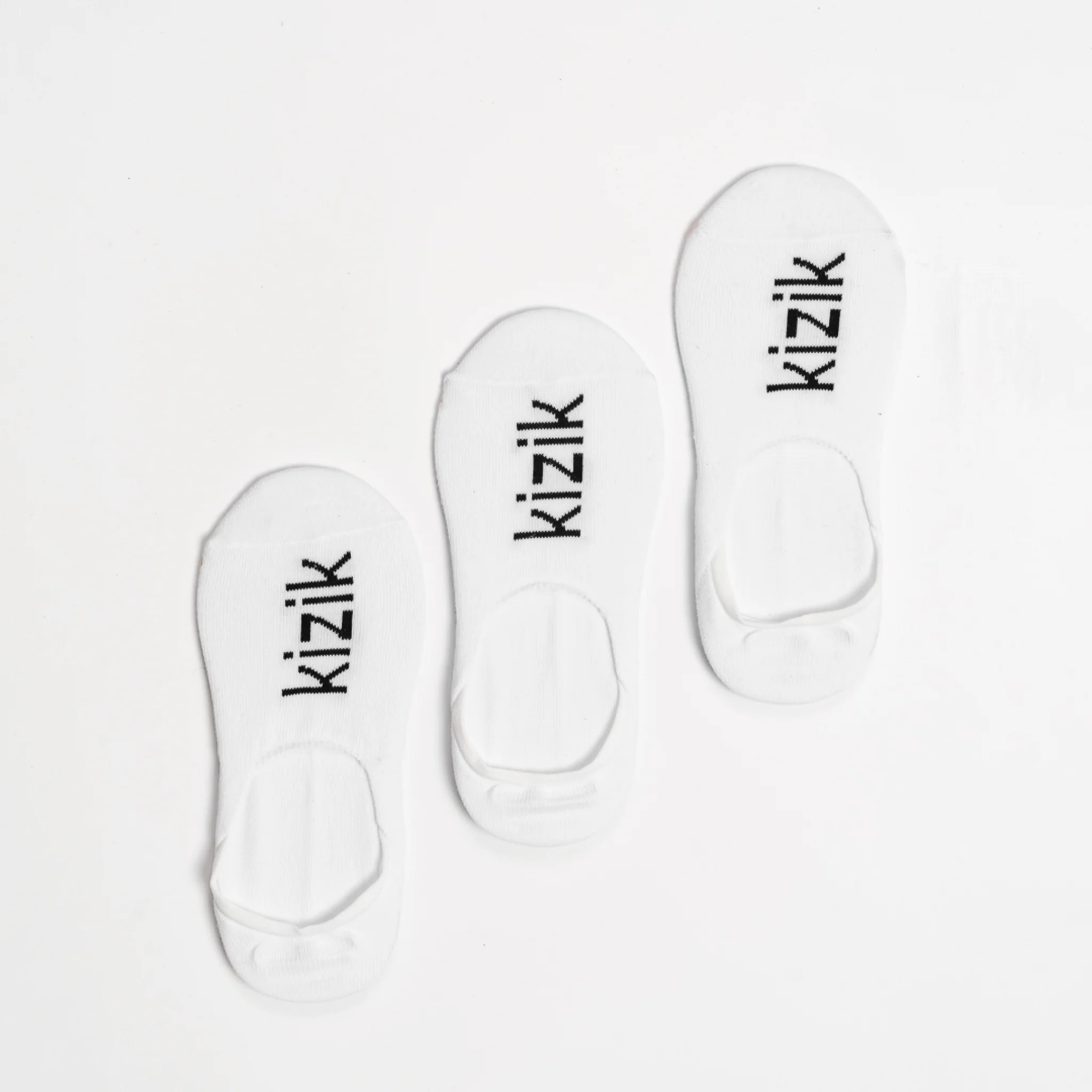 Kizik No Show Socks - White - 3 Pack - Image 5